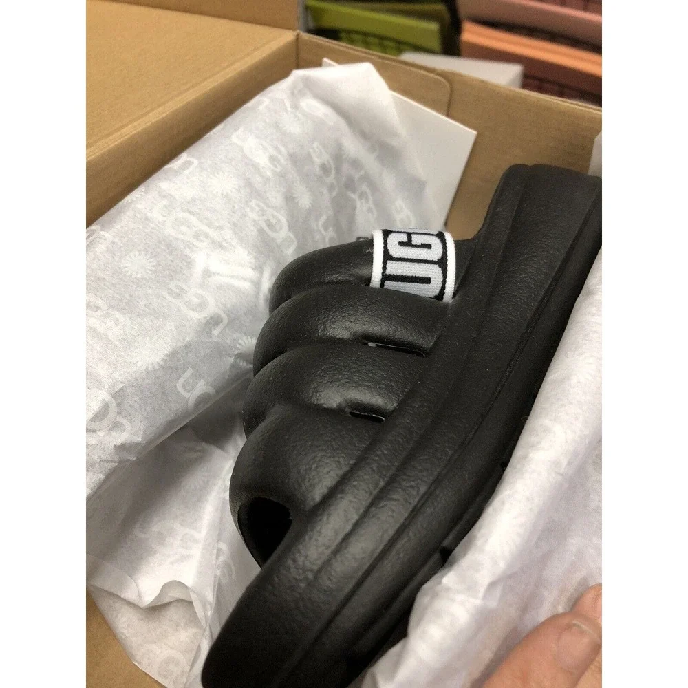 UGG‎ Toddlers Sport Yeah Sandals Black Toddler Kids Size 13 Black W/ B/W Strap